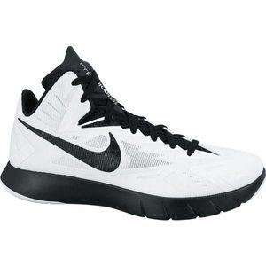 NIKE 652775 101 WHITE W/BLACK Lunar HyperQuickness TB Basketball Shoes SIZE 15